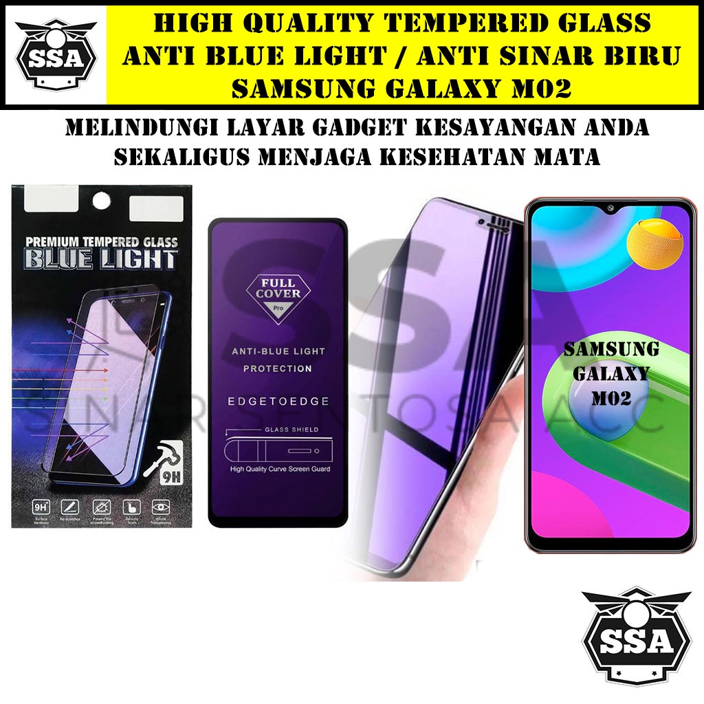 Tempered Glass Samsung Galaxy M02 Anti Blue Light Anti Sinar Biru M 02 M2 Ori Original Hp Temper Anti Lecet Gores TG