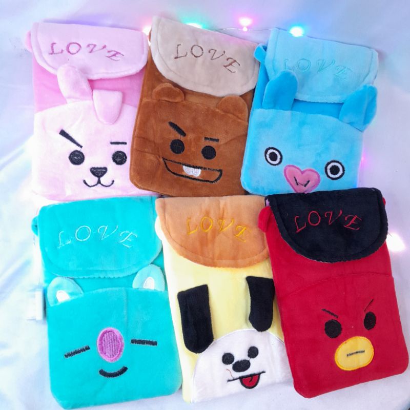 Tas Selempang Bludru Karakter Anak Tas Boneka Bahan