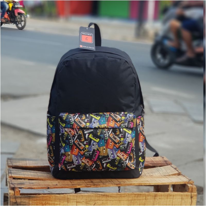 Tas sekolah SD SMP SMA Ransel Kantong Motif polofelix