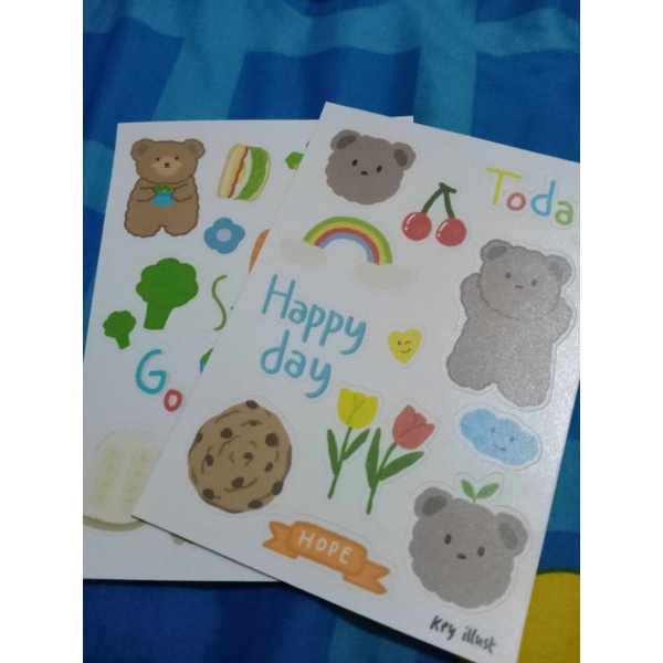 

Sticker Aesthetic Beruang/Bear Sticker/Stiker Jurnal/Stiker Aesthetic