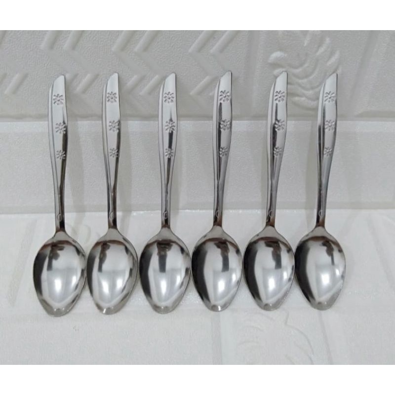 Promo!!!8 Model 12 Pcs/Sendok Makan Stainless/Garpu Makan/Sendok Bunga/Sendok Wayang/Sendok Bintang-Sendok Bintang Tebal