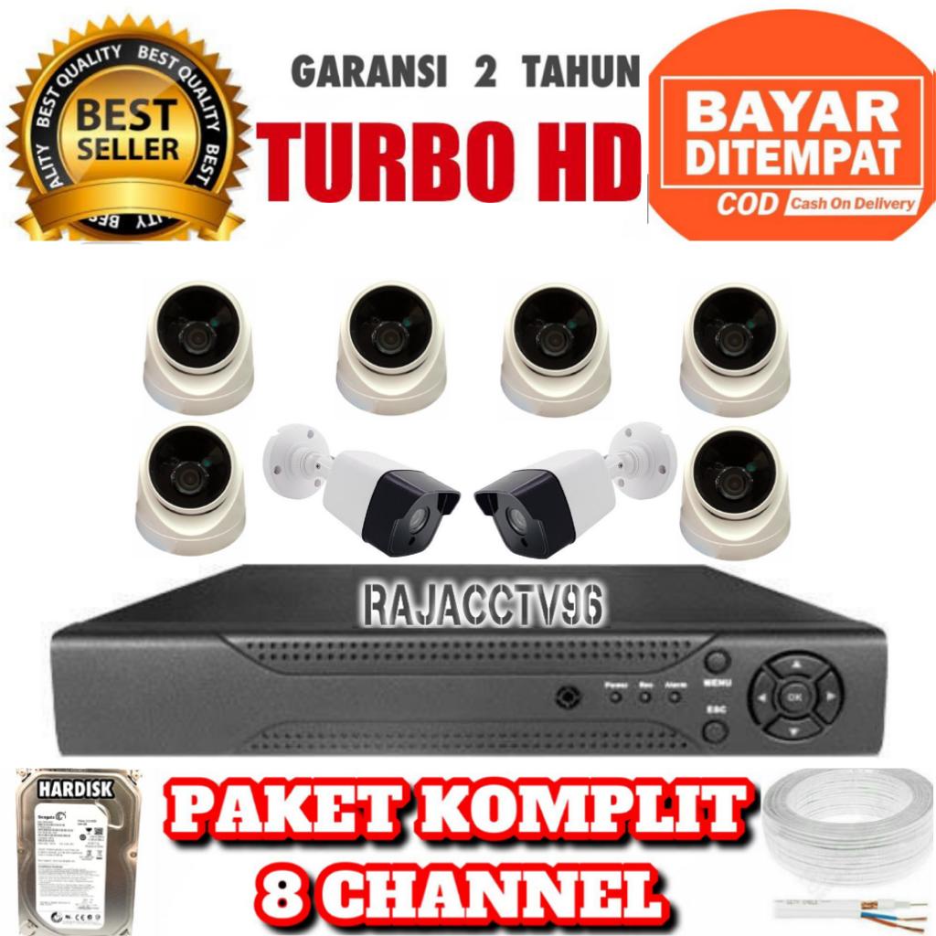 PAKET CCTV 8CHANNEL 8CAMERA 8CHENEL 8KAMERA 5MP 1080P IC SONY TURBO HD KOMPLIT TINGGAL PASANG