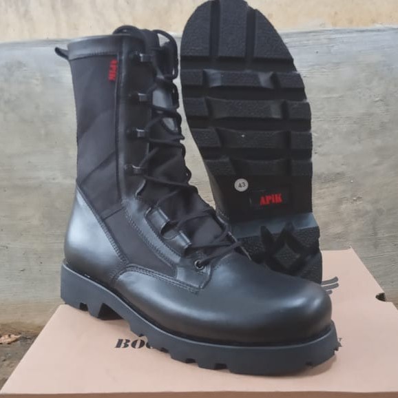 SEPATU PDL APIK KULIT ASLI SEPATU PDL TNI POLRI SECURITY SATPAM SEPATU BOOTS PRIA KULIT ASLI