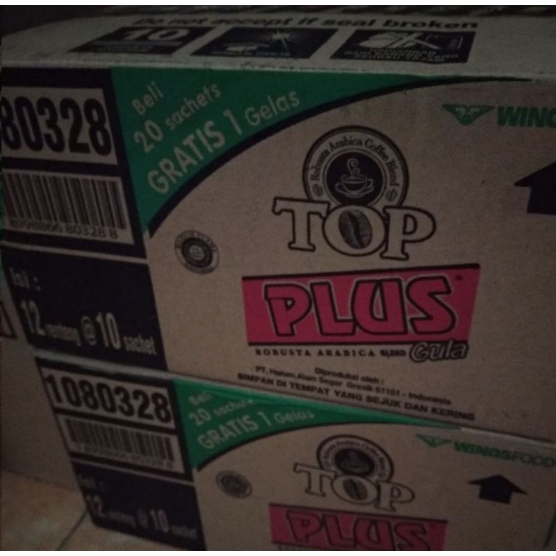 

kopi top plus 1 dus isi 12 renceng