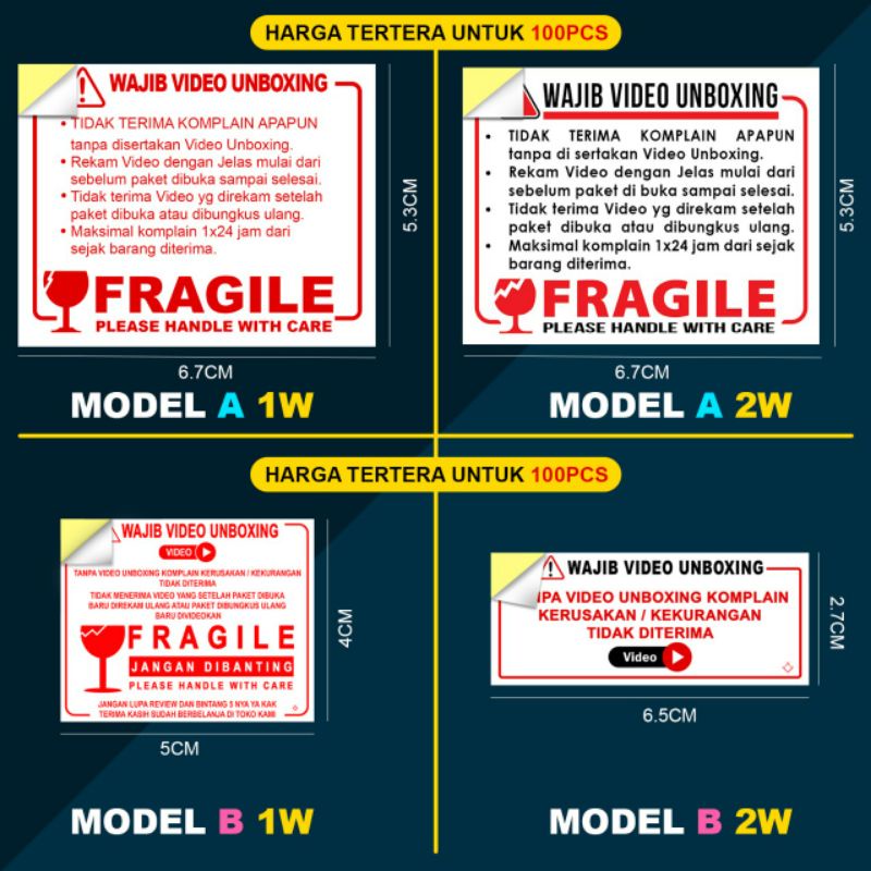 

Sticker Video Unboxing Fragile Pecah Belah stiker unboxing
