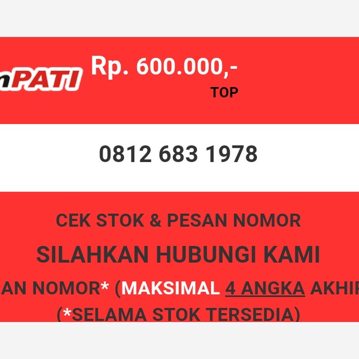Nomor cantik Telkomsel murah tahun lahir 1978 simpati & loop T0888-600