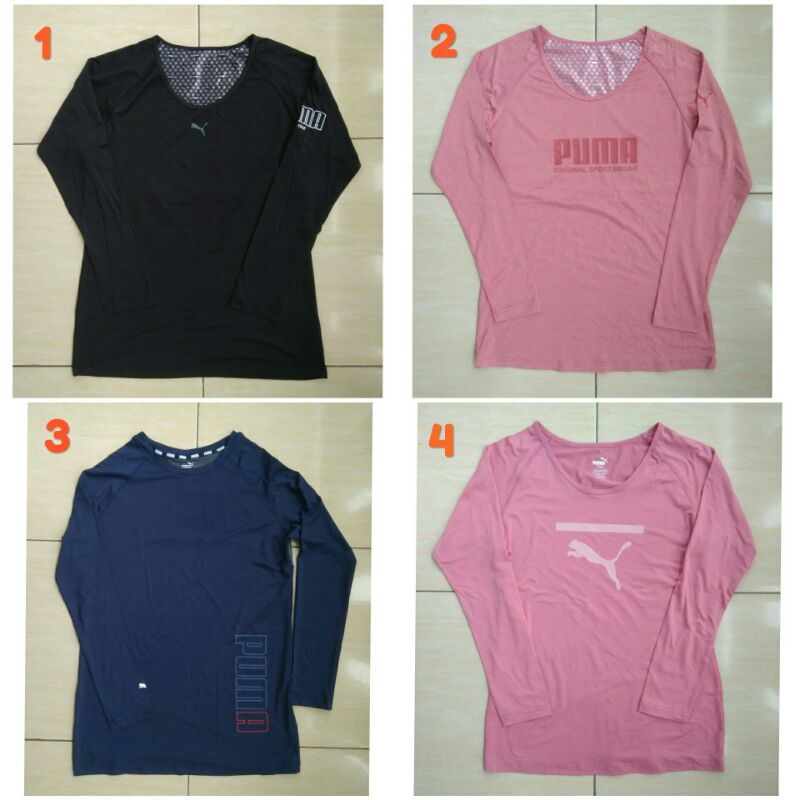 Baselayer Wanita Puma Original | Baju Manset Olahraga Cewek | Kaos Sport Lengan Panjang
