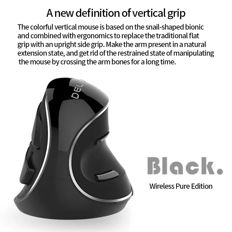 DELUX M618 PLUS - 2.4G Wireless Optical Ergonomic Vertical Mouse