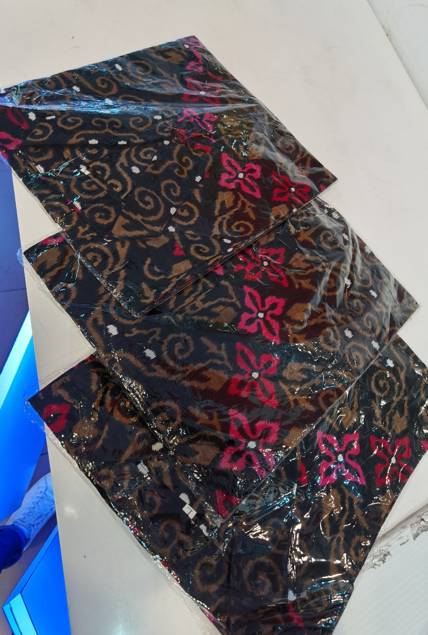 Couple Batik Seragam Kantor Motif Seno Biru 2197