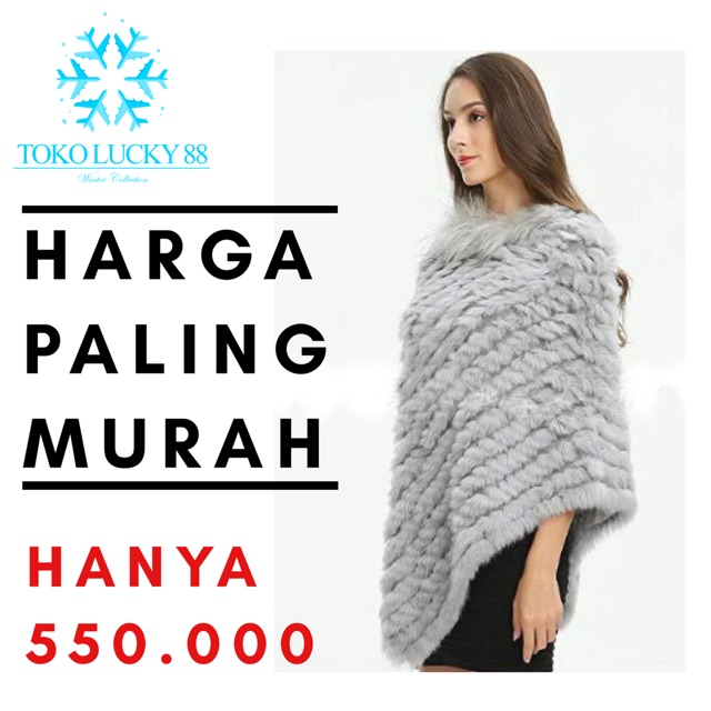 Ponco Fur Wool Bulu Musim Dingin Poncho Fur Winter