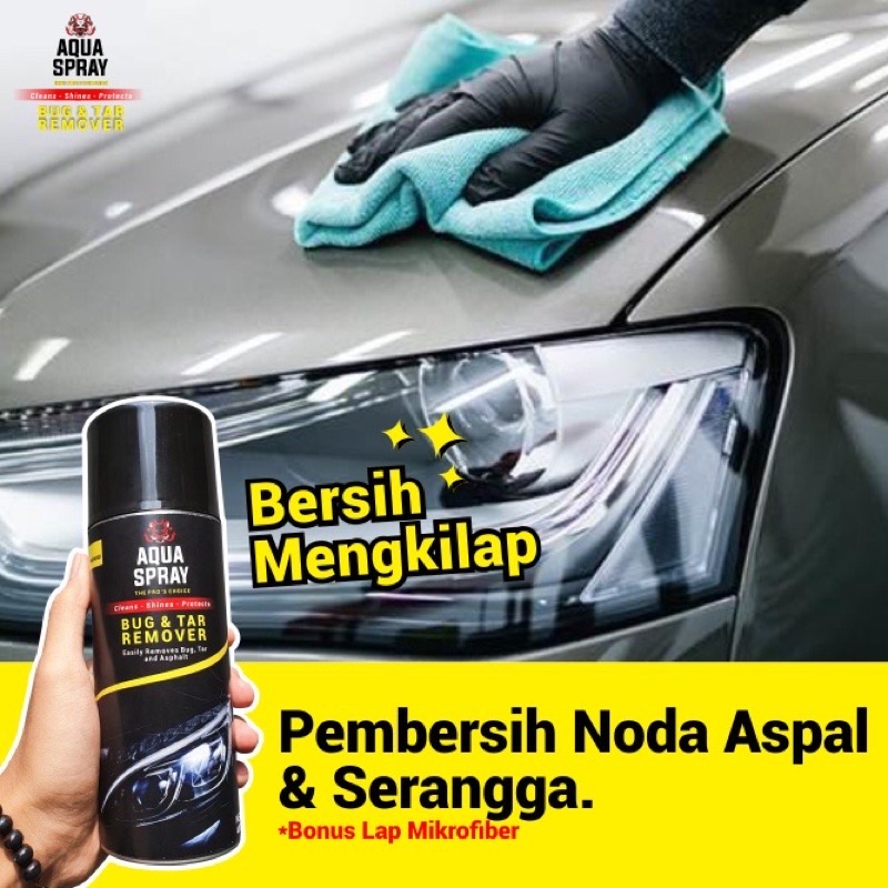 Aqua Spray - Tar Remover Spray Pembersih Noda Aspal Kendaraan Penghilang Bekas Stiker Noda Aspal Serangga