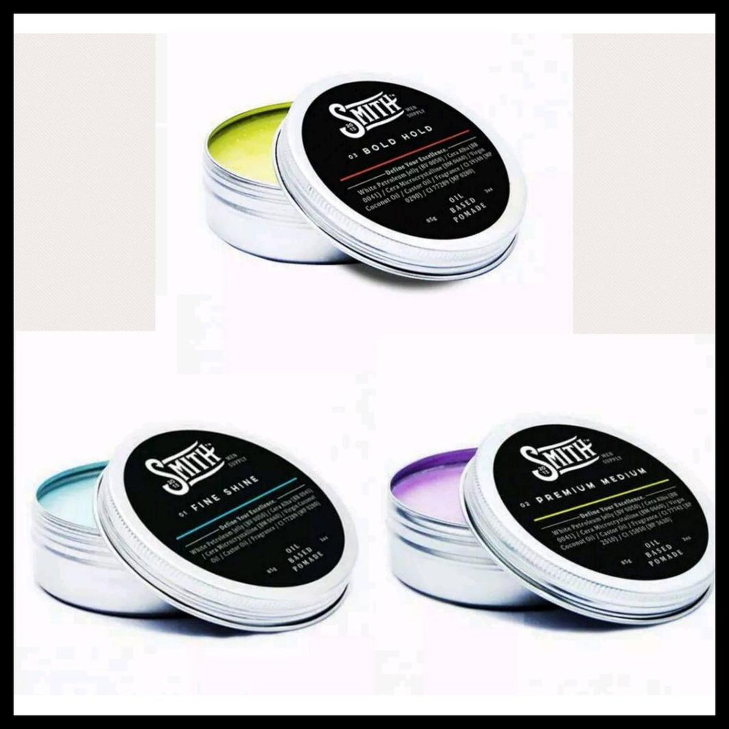 Ngetren Minyak Rambut Pomade Smith Oilbased 3 Varian Free Sisir Stiker Pouch
