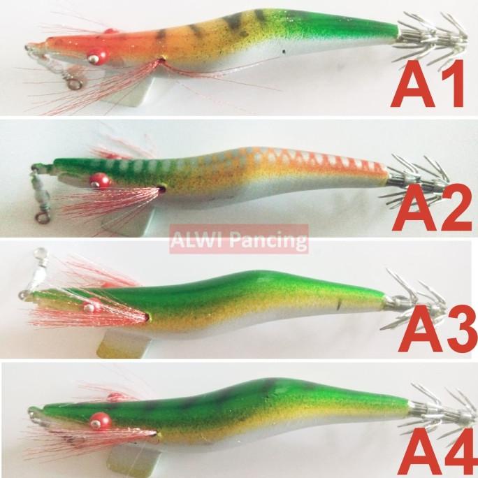 Capella Squid Jig Kayu Uk 1.5 / Umpan Handmade Udang Kayu Untuk Cumi Bombastis