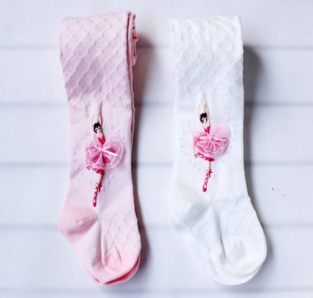 BALLERINA STOCKING PINK / WHITE / kaos kaki balet anak perempuan import pink putih