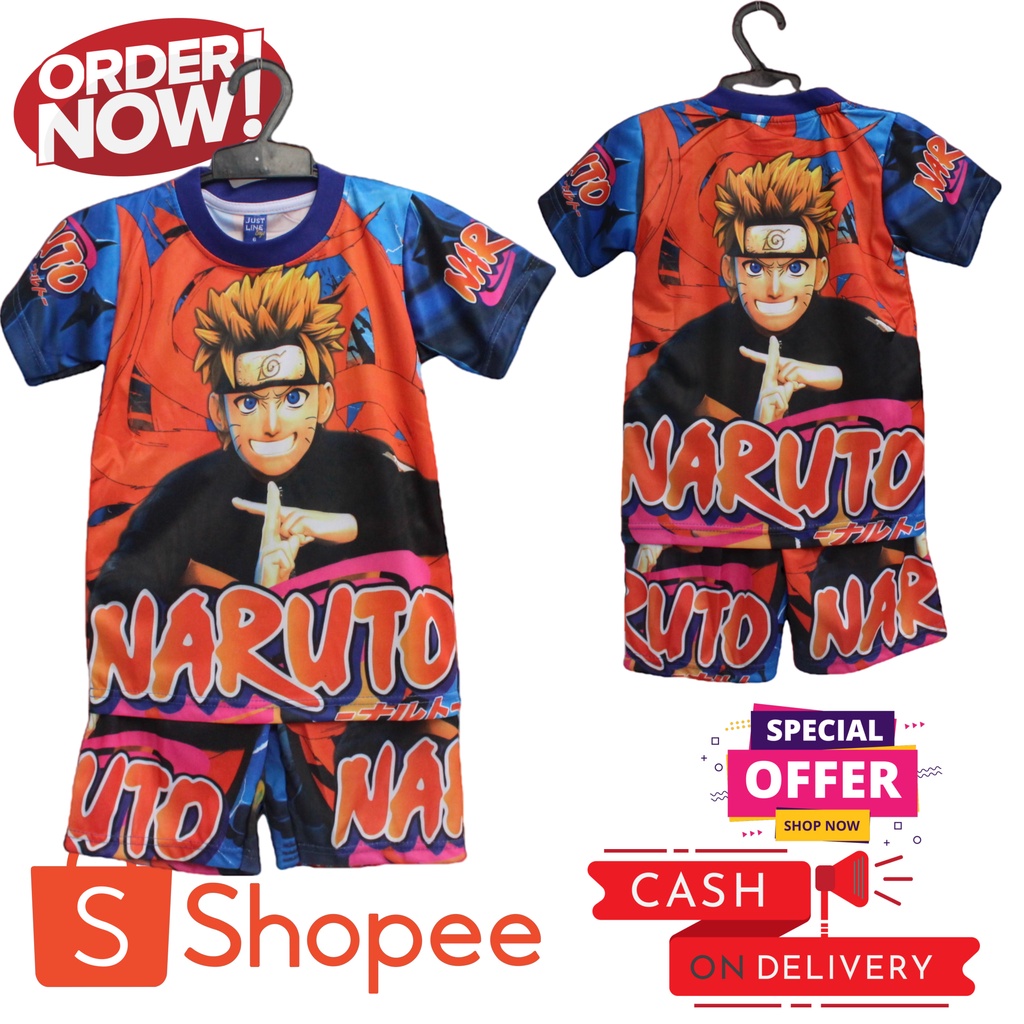 cod setelan naruto/kaos naruto anak bisa sablon nama