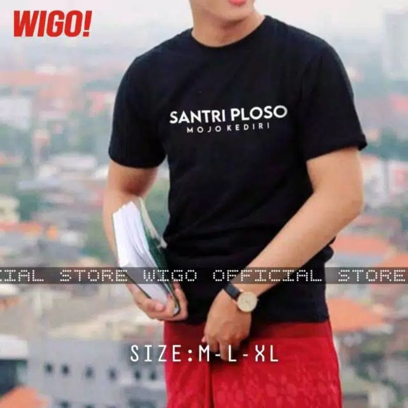DJVNS T-shirt Baju Kaos Santri Ploso Mojo Kediri Bahan Katun Lengan Pendek Pria Wanita