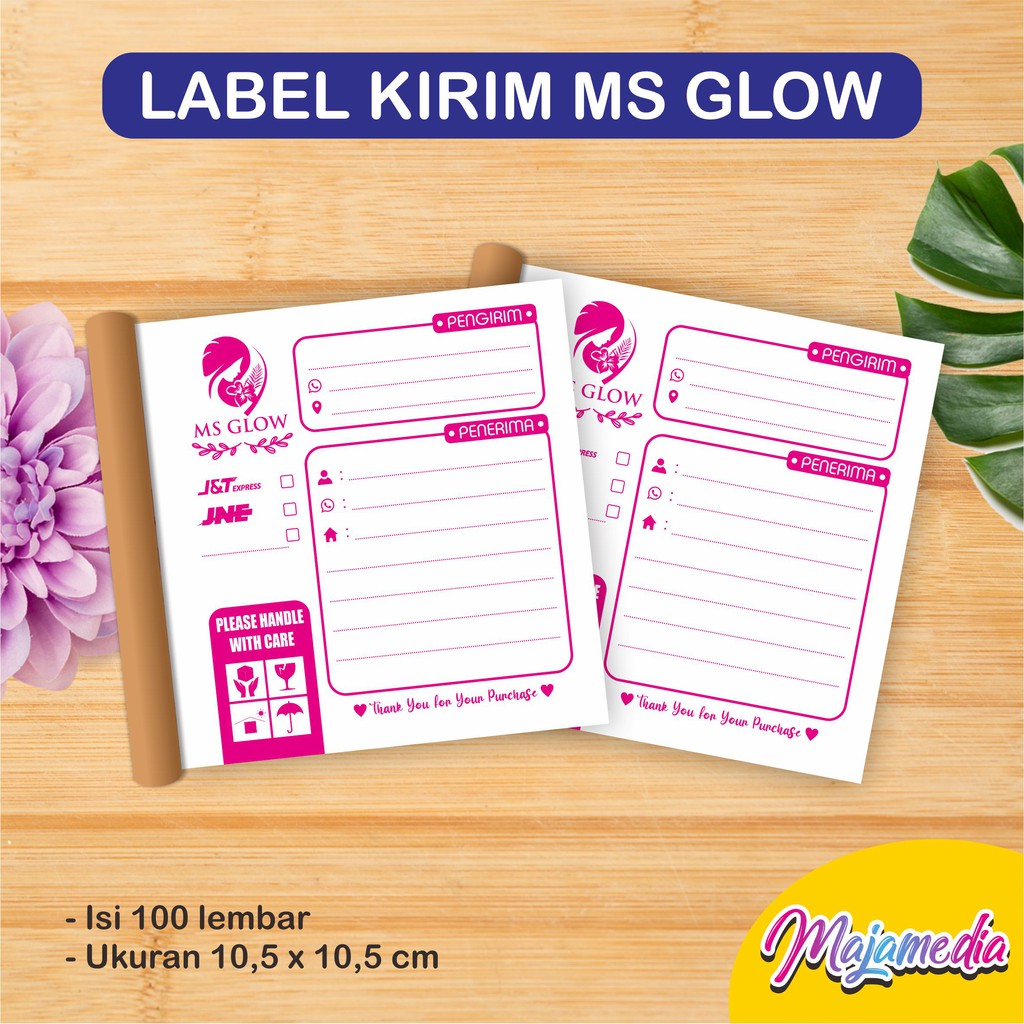 LABEL PENGIRIMAN MS GLOW ISI 100 LEMBAR