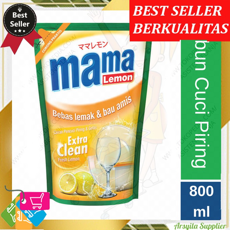 Mama Lemon Kuning 800 ml Sabun Cuci Piring Isi Ulang Refill