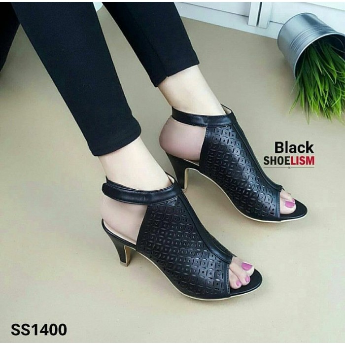 QK43 _Fc Estia Chunky Heels Double Tali Panjang Lilit Gladiator Modis ★★★.