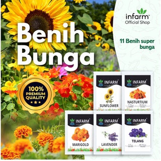 INFARM - Benih Bibit Bunga Import Begonia Daisy Marigold Lavender Sunflower Rosella Telang Dandelion