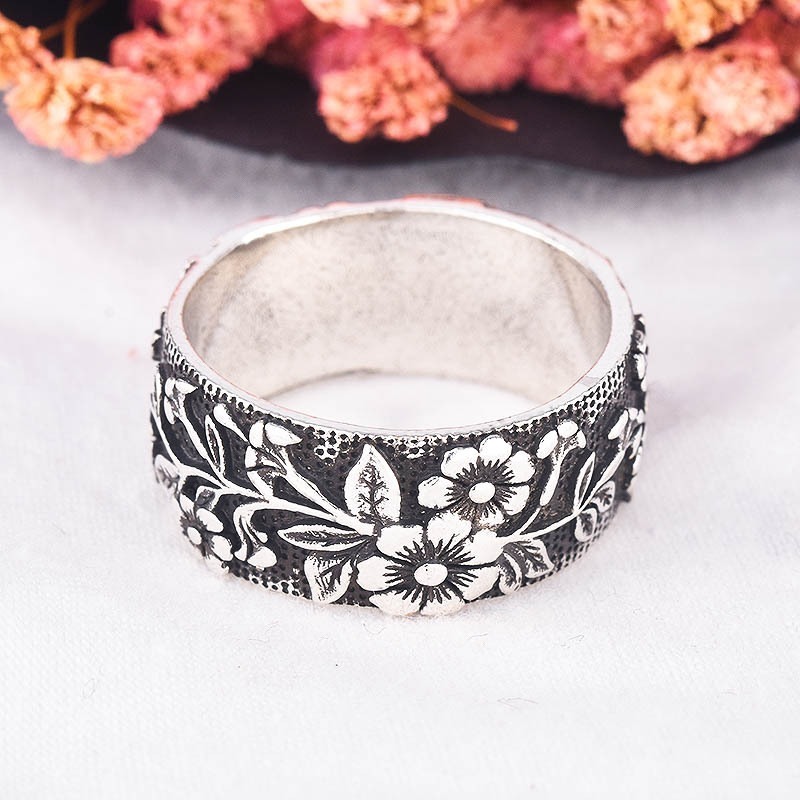 Vintage Silver Black Personalized &amp; Creative Ring