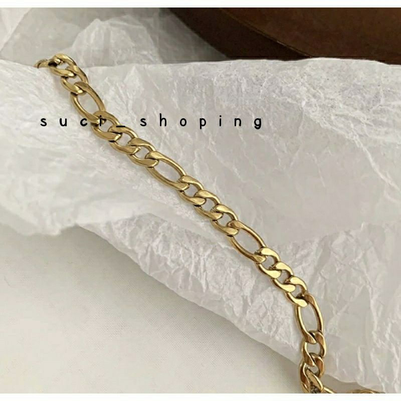 GELANG RANTAI GOLD SIMPLE TITANIUM PRIA DAN WANITA