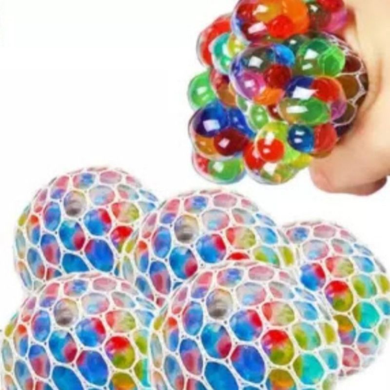 JG - COD - Squishy Rainbow Deluxe Mesh deluxe anti stress ball bola anggur Import mainan anak