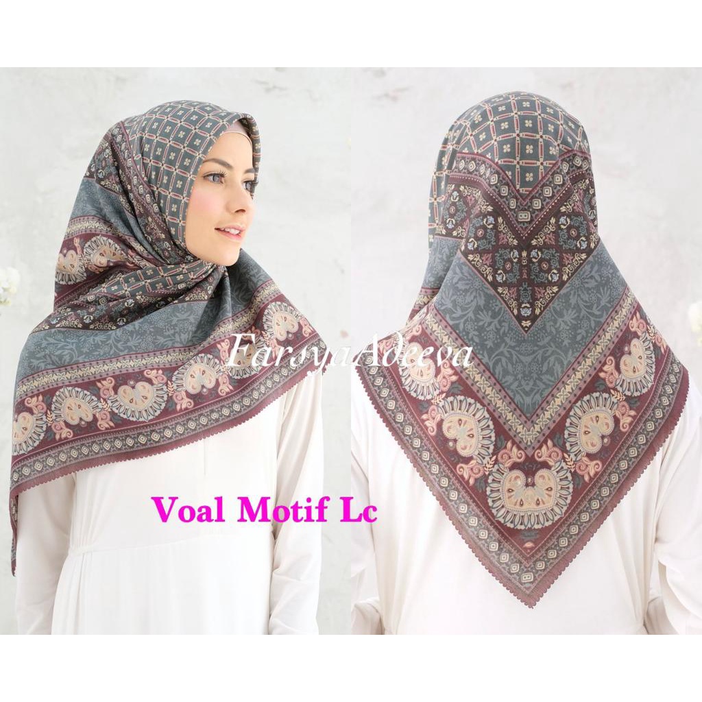 SEGI EMPAT MOTIF TERBARU HIJAB SEGI EMPAT MOTIF DEENAY  LASERCUT  TERMURAH DAN TERLARIS NAYLA HIJA'B-ALBATIK GREEN