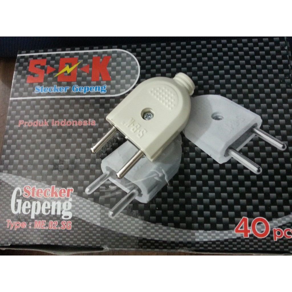 Steker Gepeng / Stecker Mini Puih Colokan Listrik Merk Sok Grosir Ecer