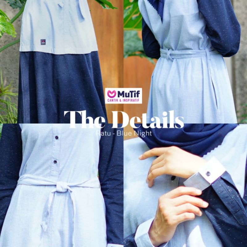 Mutif MV 37 Ratu Blue Night Brunnera - Baju Muslim Gamis Dress Terbaru Casual Premium Ori