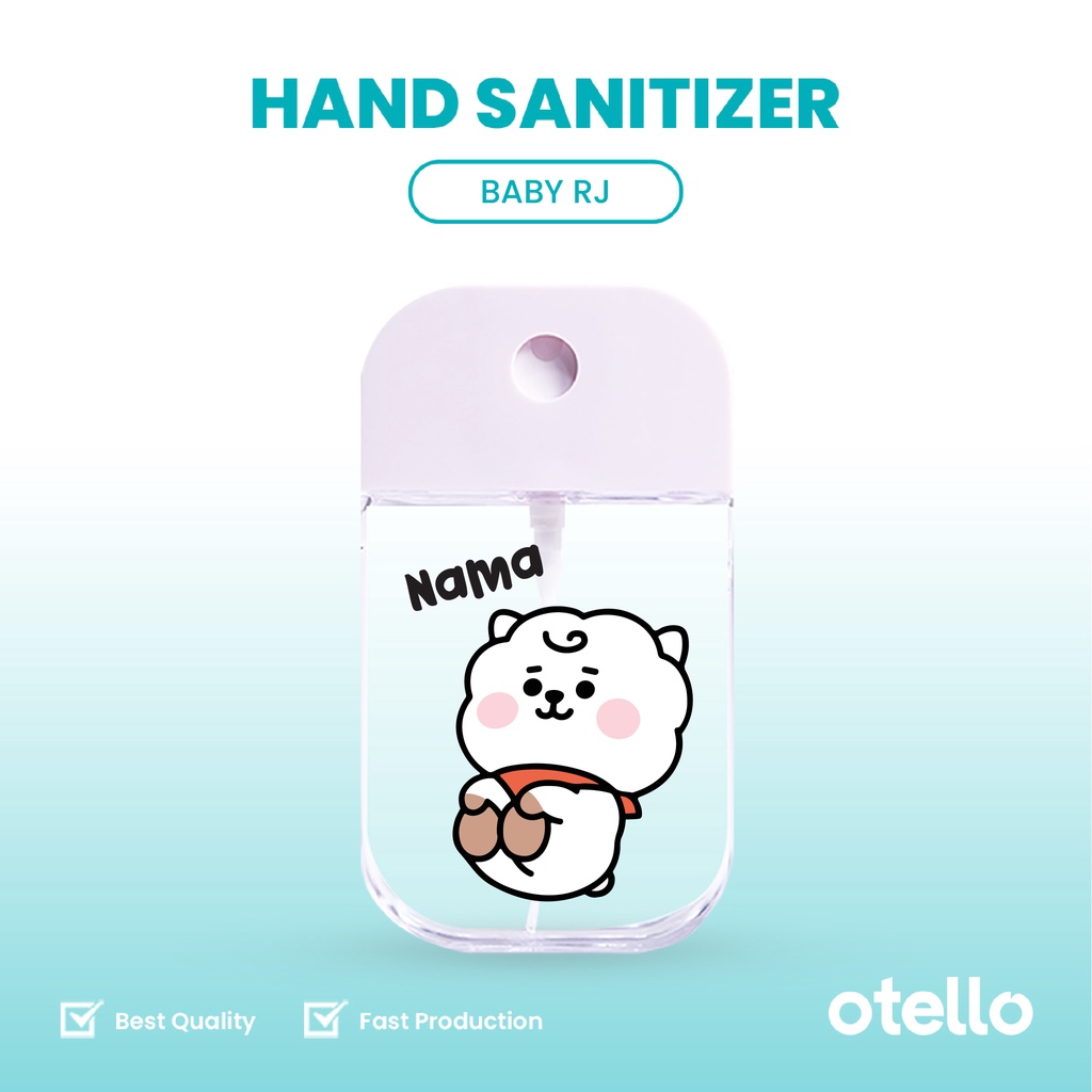 Otello Custom Pocket Hand Sanitizer Baby BT21 Nama Spray 45 ML Lucu Karakter Korea Kpop