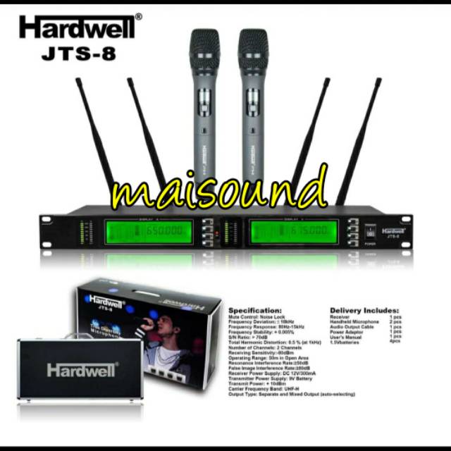 MIC WIRELESS HARDWELL JTS 8 MICROPHONE HARDWELL JTS8 HANDHELD HARDCASE