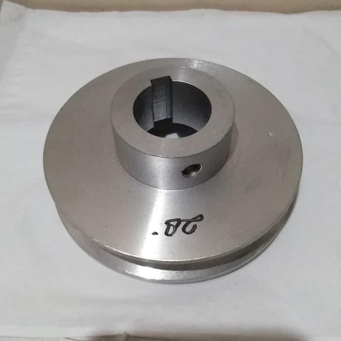 Pulley alumunium A1 - 4 inch as 28 mm puli pully alumunium