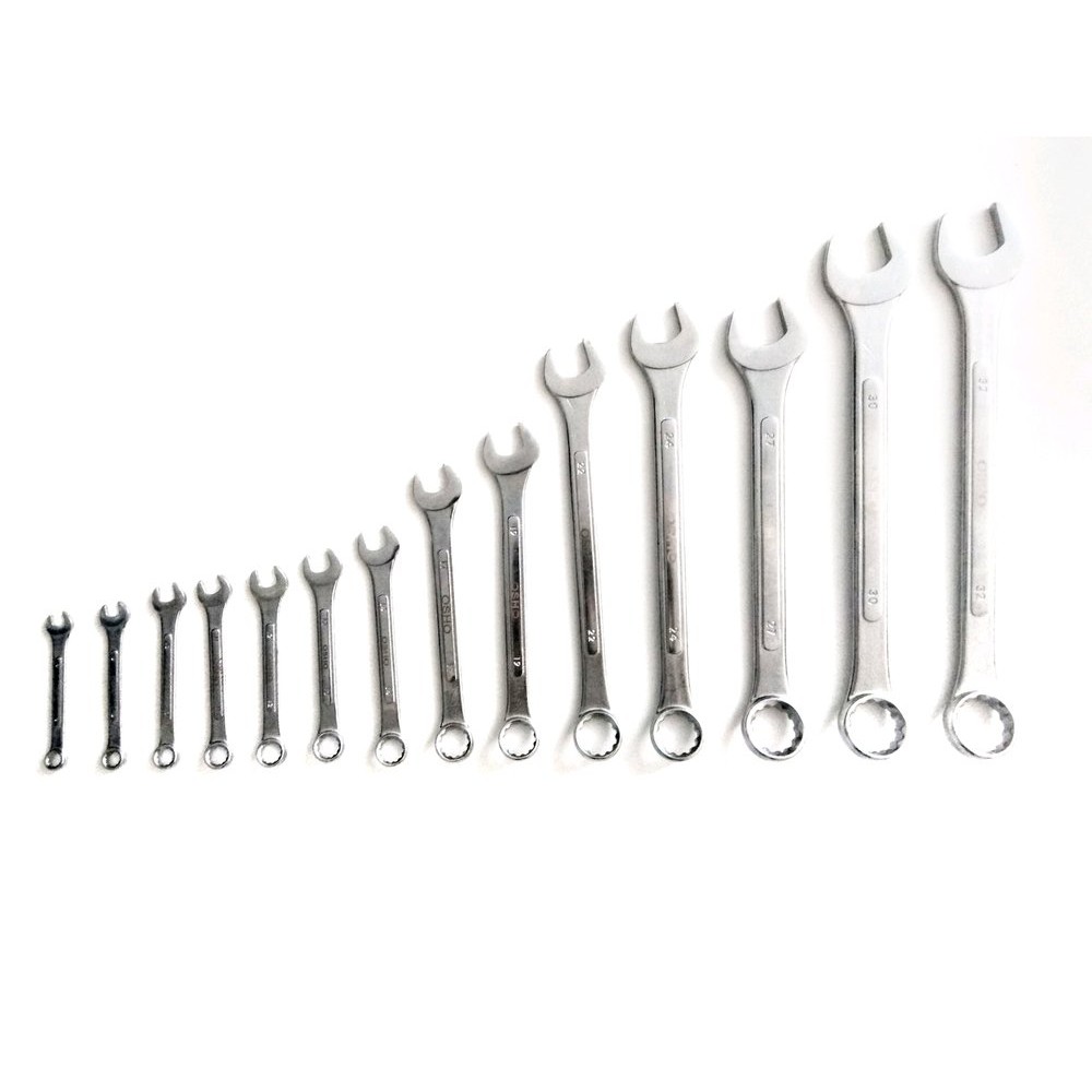 kunci ring pas set 14 pcs 8-32 OSHO combination spanner raised panel osho hand tool