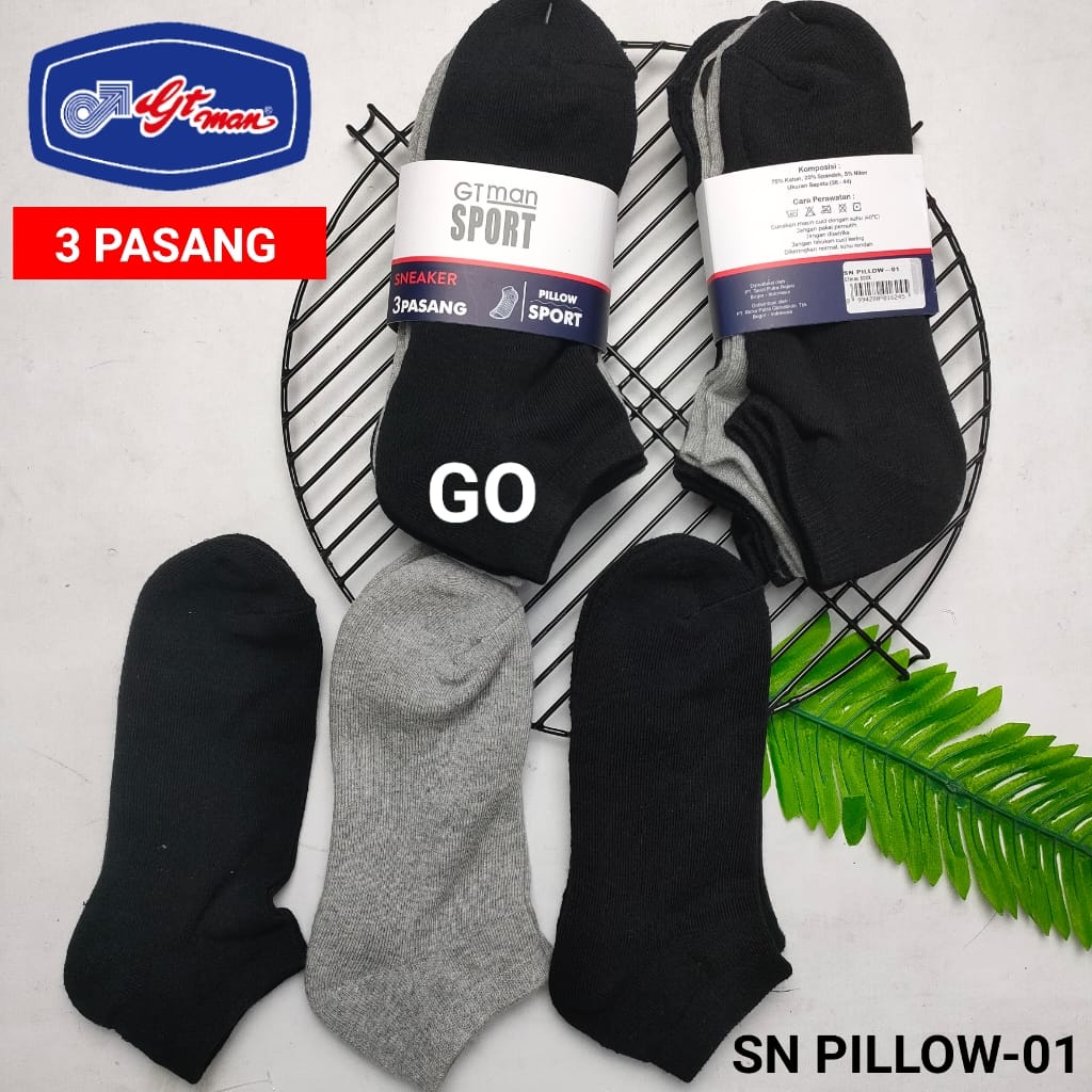 sogo 3IN1 GTMAN KAOS KAKI UNISEX SNEAKER 3 Pasang Kaos kaki Mata Kaki Polos Kaos Kaki Pendek Semata Kaki Wanita