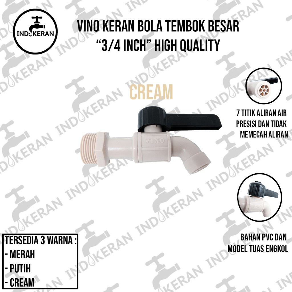 VINO - Kran Air Bola Tembok Besar - 3/4 Inch - High Quality