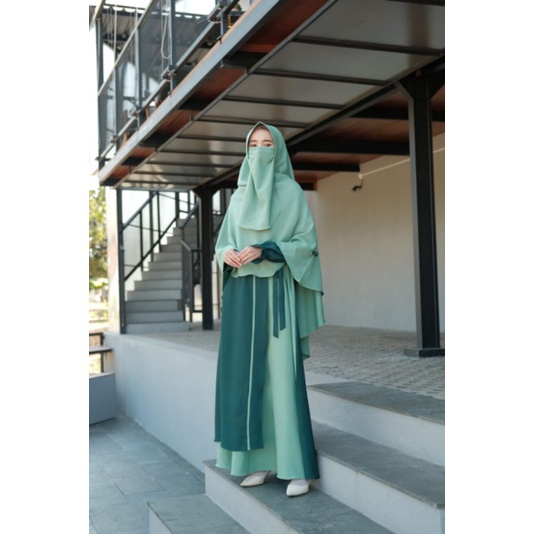 Fatimah Set Mumtaz | Gamis set khimar | gamis kombinasi