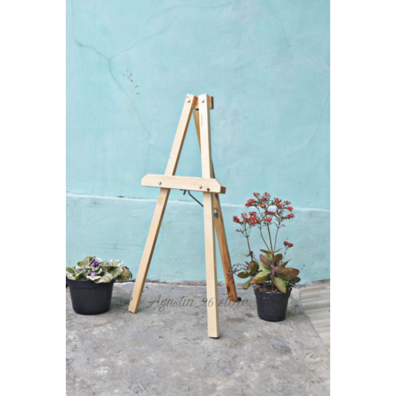 

STANDING TRIPOT 75CM KAYU KAKI PENYANGGA PAPAN TULIS KAPUR DEKORASI WEDDING, CAFE, PESTA DLL
