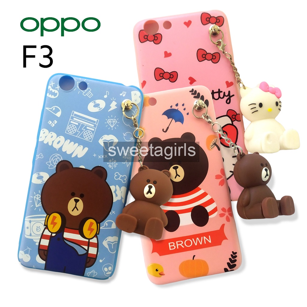 Casing Hp Oppo F3 - Case Plus Pendant Boneka - Bisa Bayar ditempat / COD - sweetacase.id - Hardcase / Casing HP / Casing lucu / Casing aestetic / casing karakter / Casing bisa stand / casing premium / kesing / kartun / Casing cewek