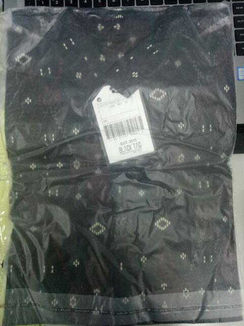 Freypv 8092 A Slimfit Long Black Batik Songket M-l Kemeja Batik