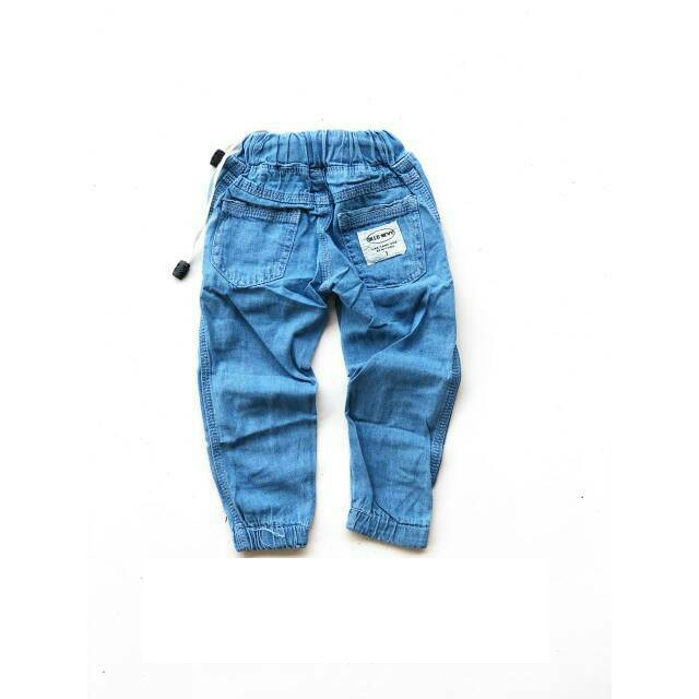 Celana Jogger Jeans Anak Levis Panjang Tali Denim Biru Umur 2 3 4 5 6 Tahun