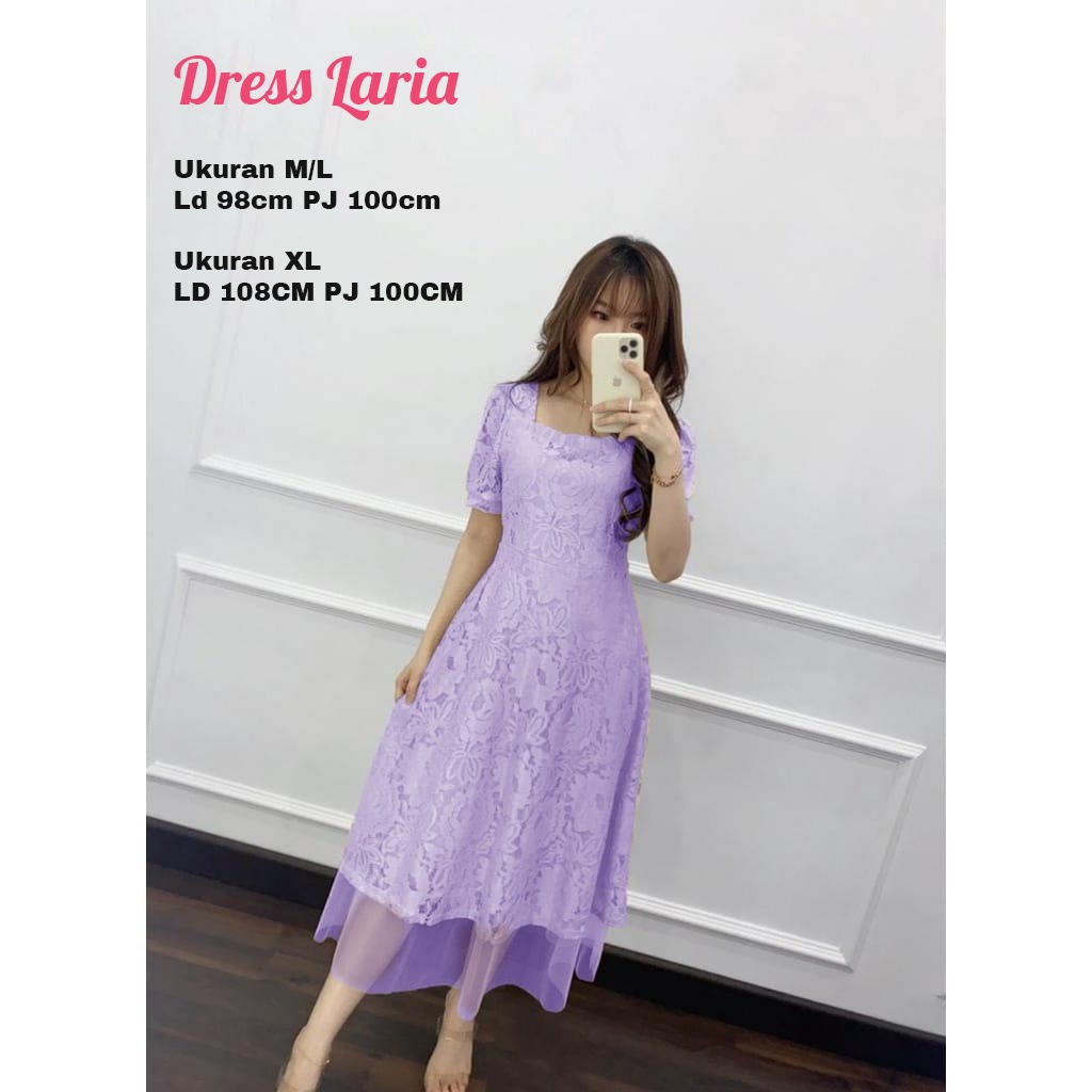 DRESS LARIA DRESS  BROKAT NATAL MASA KINI GOOD QUALITY