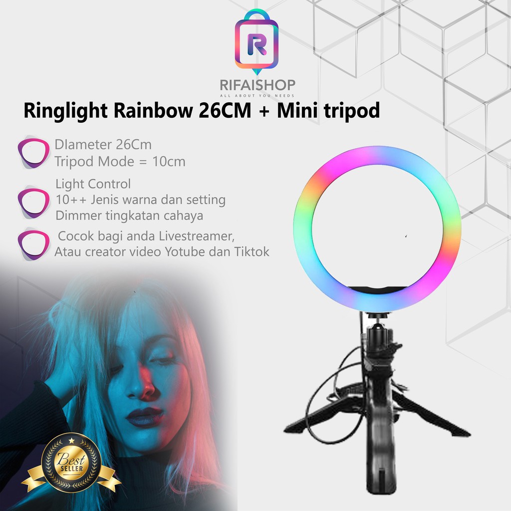 RingLight Rainbow Ring Light RGB tiktok Youtuber