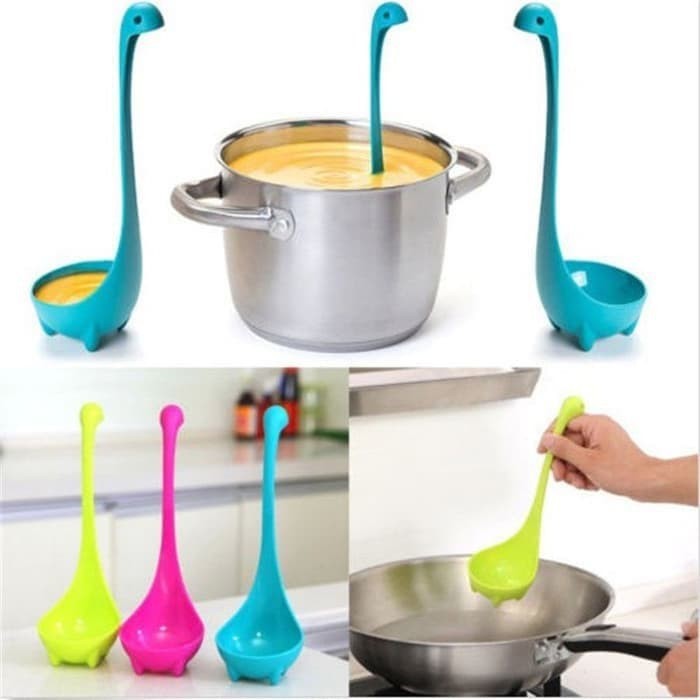 Dinosaurus Sendok Kuah Sayur Sup Swan Centong Bediri Kitchen Dapur / Sendok Sayur Warna - Warni