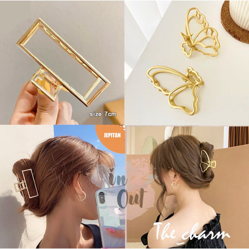 PREMIUM JEPITAN RAMBUT METAL KOREAN HAIR CLAW CLASSIC LOGAM MUTIARA / JEPIT RAMBUT / JEDAI RAMBUT ACC22