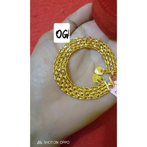 Gelang double nori lapis emas 24k