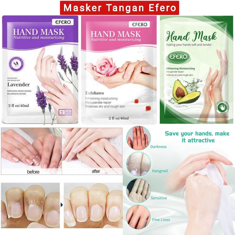 Efero Hand Mask Murah / Masker Tangan Merawat Kulit Tangan Melembutkan &amp; Melembabkan / Masker Perawatan Tangan Mengupas Kulit Mati / Masker Tangan Efero Murah / Masker Sarung Tangan / Masker Pemutih Tangan / Masker Pelembab Tangan / Masker Pelembut Tangan