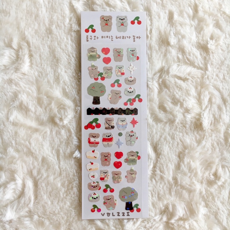 Volzzi Stiker Korea polcos deco karakter hologram confetti okiki thence mellee pompomroom pink rue