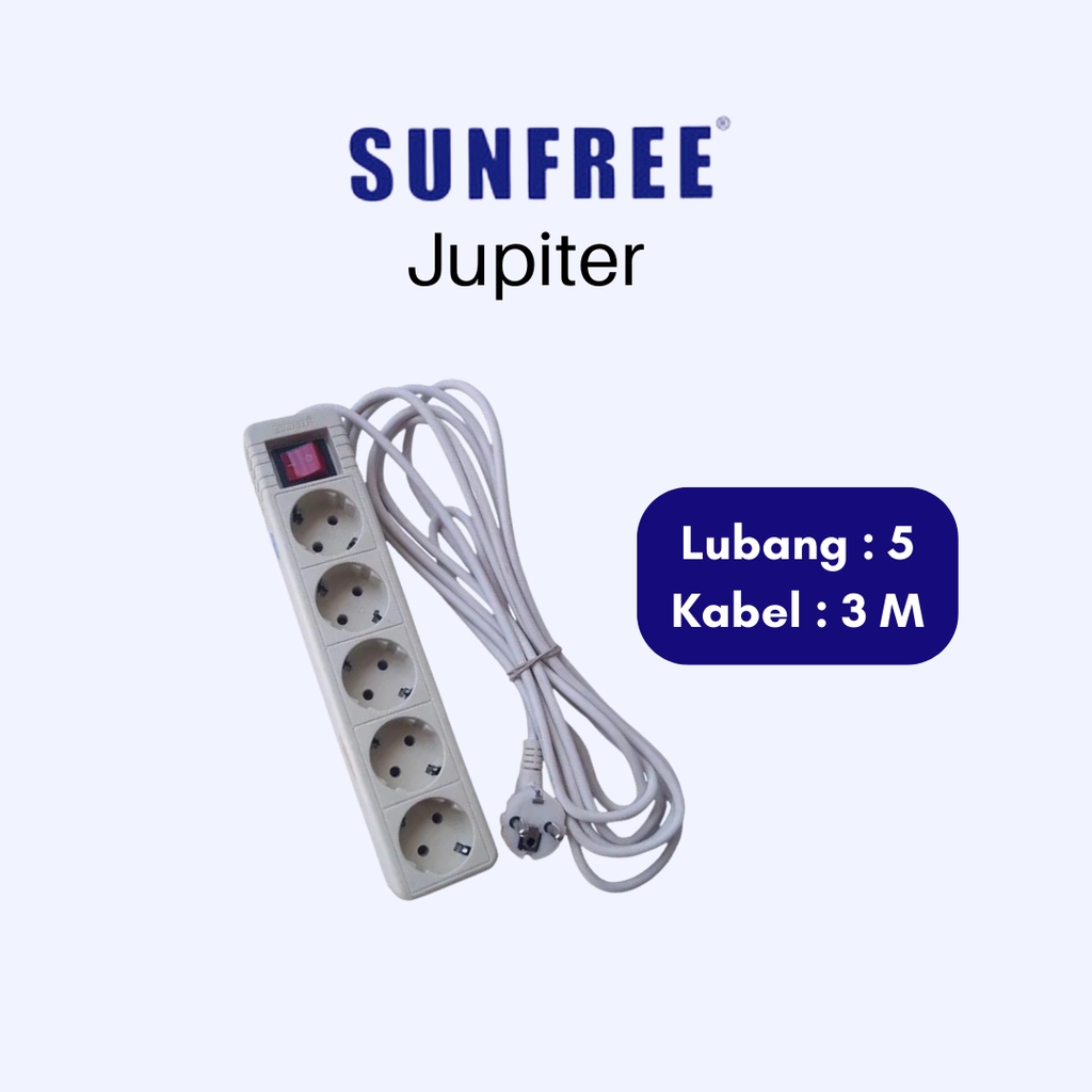 Sunfree Jupiter Stop kontak 2, 3, 4, &amp; 5 Lubang