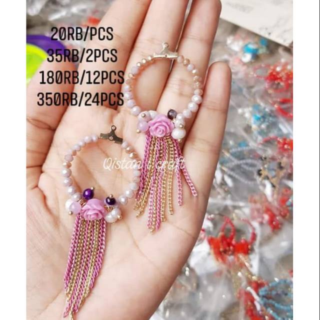 Juntai crystal bunga impoert 2pcs